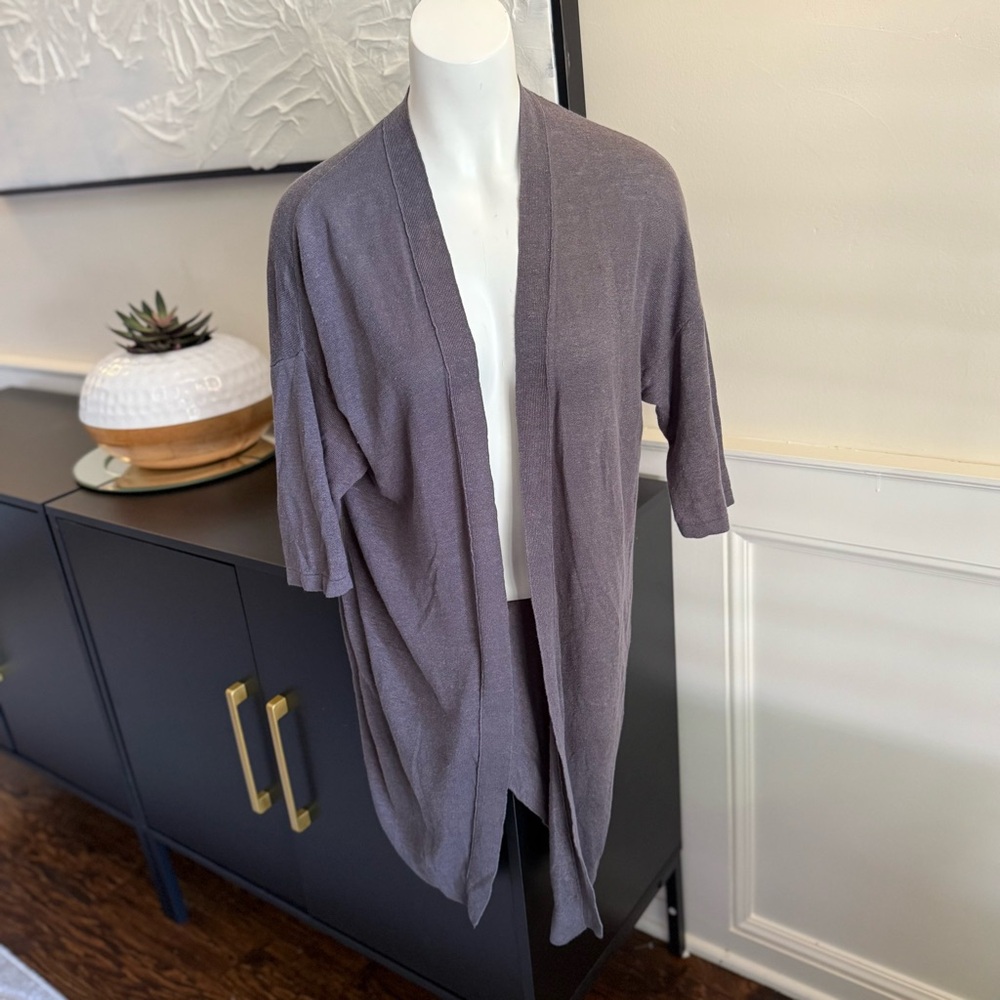 Purejill linen‎ blend elegant steel gray Cardigan